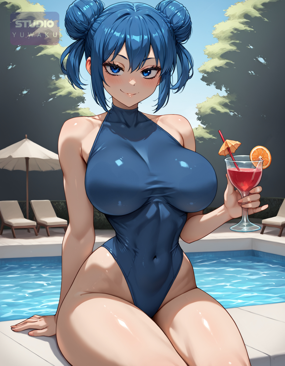 Blue Bikini Girl | 青いビキニの女の子-pixiv插画-作品交流服务