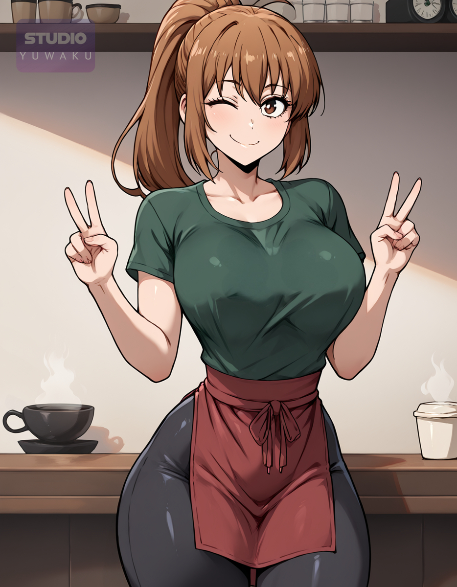 Brunette Barista | 茶髪のバリスタ-pixiv插画-作品交流服务
