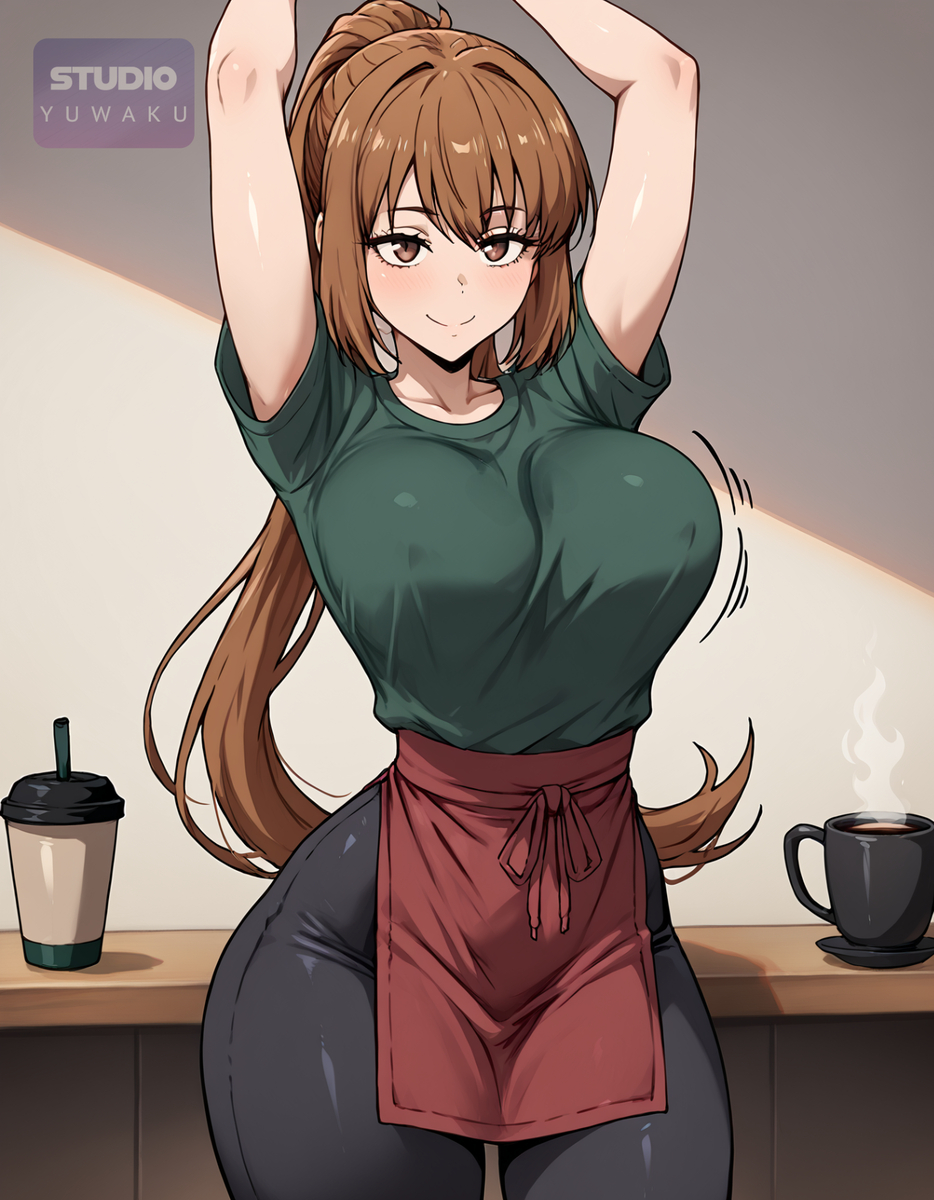 Brunette Barista | 茶髪のバリスタ-pixiv插画-作品交流服务